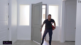 Fireman Floods MILF's Cunt With His Firehose