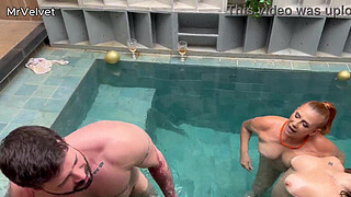 My step mom's friend "Rita Cadillac" invited me for a swim in the pool, I ended up having sex with her and her niece "Bruna Ferraz" in the pool - full video XVIDEOSRED or SHEER