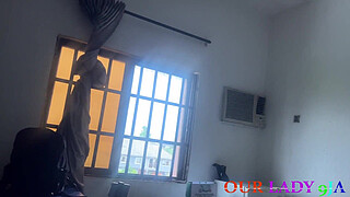 Ebony Babe Got Banged Hardcore by the gateman after eating up he shaved pussy