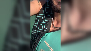 Young slut left her husband on the beach and had sex with the instructor on the jet ski.