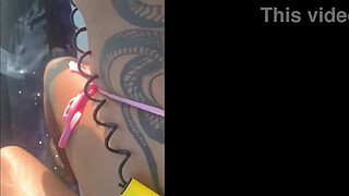 Young slut left her husband on the beach and had sex with the instructor on the jet ski.