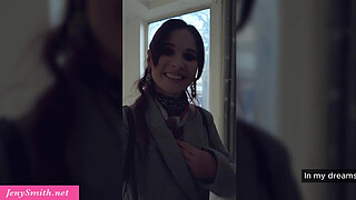 Jeny Smith, a horny hotwife MILF over 40 came to visit a student to teach him how to make pancakes