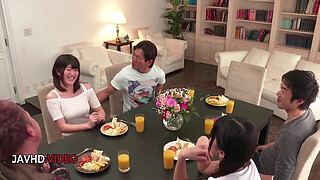 Group Sex session featuring naughty Japanese girls craving Creampie pleasure and hot action Teen