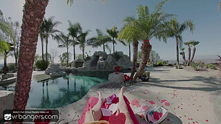 VR Bangers: Two Horny Brunettes in Lingerie Suck and Fuck Cupid in an FFM Threesome on Valentine’s Day