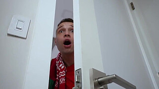 Horny stepson is eyeing his hot new big tits stepmom Natasha Nice all Christmas morning.The busty milf bends over and he puts a butt plug up her ass