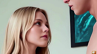 Fucking stepsis big ass and orgasm pussy | White breasts blonde girl | Virtual Sex [AI]