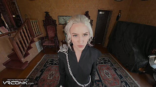 VR Conk: Skinny Blonde Daenerys Targaryen Sucks And Fucks In Game of Thrones Cospaly Parody pt.1