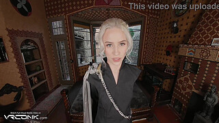 VR Conk: Skinny Blonde Daenerys Targaryen Sucks And Fucks In Game of Thrones Cospaly Parody pt.1