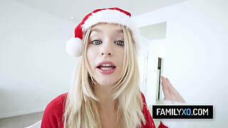 Stepdaughter getting naughty with stepdad for Xmas - Emma Rosie