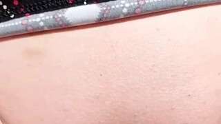 Maturemons, horny mature with top on and pants off squats outdoors to display gaping vagina