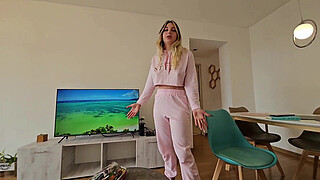 Beautiful blonde with a big ass rides me hard until the final cumshot