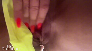 Blonde MILF shows off her new swimsuit, rubbing her HUGE CLITORIS in your face – Fabi Drumond