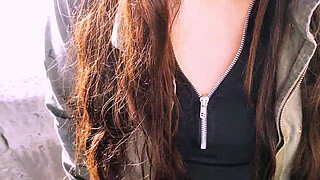 UNINHIBITED YOUNG WOMAN shows herself in PUBLIC and ENDS UP GIVING ME HER WET PANTIES