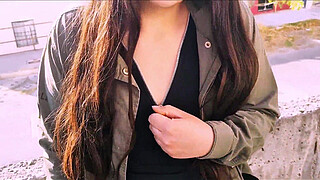 UNINHIBITED YOUNG WOMAN shows herself in PUBLIC and ENDS UP GIVING ME HER WET PANTIES