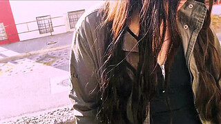 UNINHIBITED YOUNG WOMAN shows herself in PUBLIC and ENDS UP GIVING ME HER WET PANTIES
