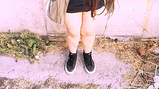 UNINHIBITED YOUNG WOMAN shows herself in PUBLIC and ENDS UP GIVING ME HER WET PANTIES