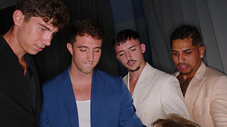 Blonde with a big ass gets a surprise gangbang with triple penetration - Ali Rose