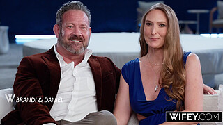 WIFEY Married MILF Brandi Johnson Gets Spit-Roasted And Creampied While Hubby Watches