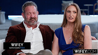 WIFEY Married MILF Brandi Johnson Gets Spit-Roasted And Creampied While Hubby Watches