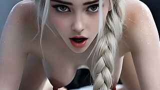 Blonde teen Elsa Orgasem Compilation - AI generated