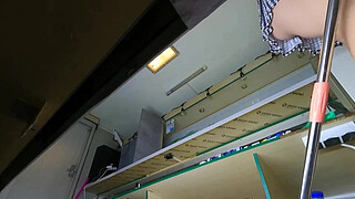 I told my sexy hostess to make a deep cleaning but this dumb bitch has no idea about the hidden camera - upskirt pov