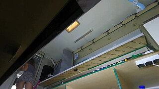 I told my sexy hostess to make a deep cleaning but this dumb bitch has no idea about the hidden camera - upskirt pov