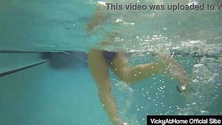 Curvy Teal Conrad Gets Finger Fucked By Vicky Vette By The Pool!