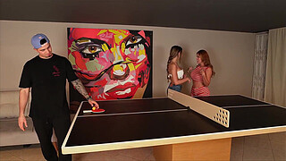 My boyfriend is betting me on his game and he has to watch me have sex with his friend and his girlfriend - Ambar Prada