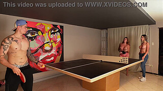 My boyfriend is betting me on his game and he has to watch me have sex with his friend and his girlfriend - Ambar Prada