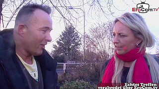 German blonde housewife approached on the street for sex